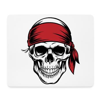 Piraten-Schädel - Mousepad (Querformat) - Weiß - Vorne