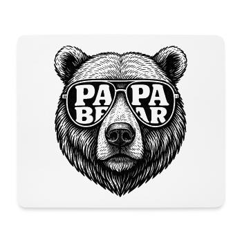 Cool Papa Bear Bear Head Bear with Sunglasses - Mouse Pad (horizontal) - white - Front