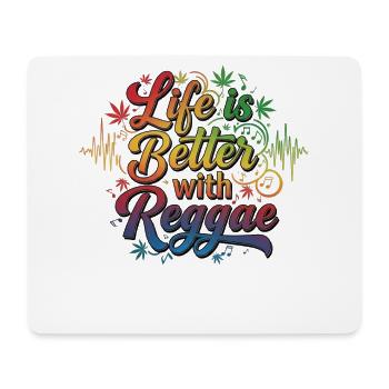 La vie est meilleure avec le reggae – Jamaica Rasta Vibes - Tapis de souris (format paysage) - blanc - Devant