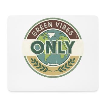 Vintage Globe Green Vibes Only - Mousepad (Querformat) - Weiß - Vorne