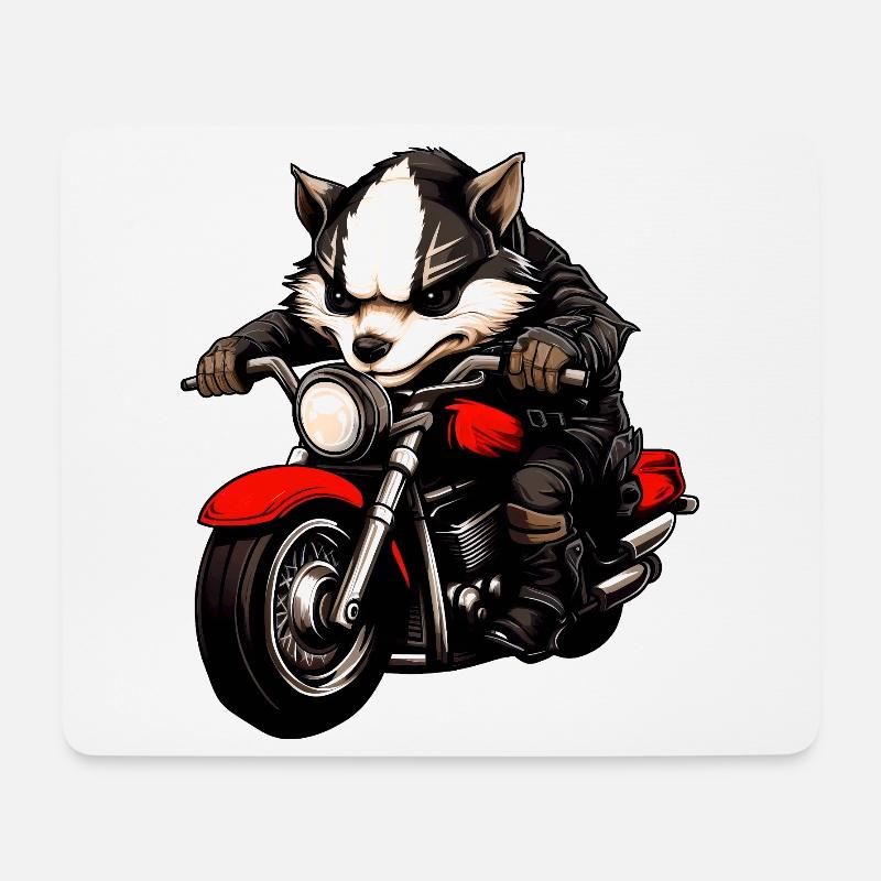 Motorcyclist Badger - Mouse Pad (horizontal) - white