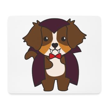 Australian Shepherd Happy Halloween Cute Vampire - Mouse Pad (horizontal) - white - Front