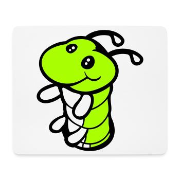 Raupe Boden Loch süß lächelt freundlich glücklich - Mousepad (Querformat) - Weiß - Vorne