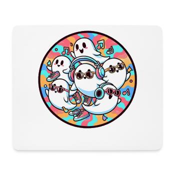 Halloween Party Ghosts Funny Colorful Music - Mouse Pad (horizontal) - white - Front