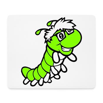 Nerd Caterpillar Intelligent Geek Worm Horn-rimmed Glasses Smart - Mouse Pad (horizontal) - white - Front