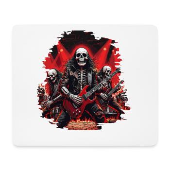 Halloween Skeleton Skull Rock Metal Guitar - Mouse Pad (horizontal) - white - Front