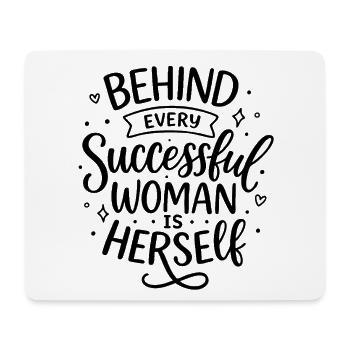 Behind every successful woman – Woman Power - Mouse Pad (horizontal) - white - Front