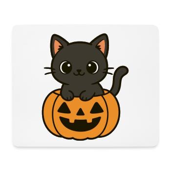 Halloween Cat Pumpkin Black Cat Cute - Mouse Pad (horizontal) - white - Front