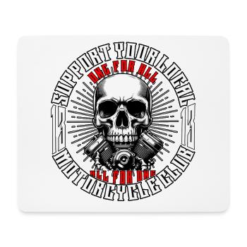 Biker Chopper Motorradfahrer Skull mit Motor - Mousepad (Querformat) - Weiß - Vorne