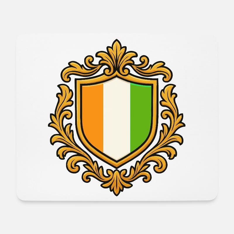 Ornamentiertes Irlandwappen - Mousepad (Querformat) - Weiß