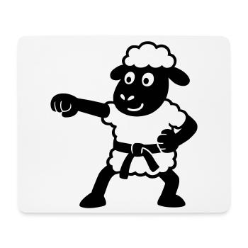 Karate Schaf - Mousepad (Querformat) - Weiß - Vorne