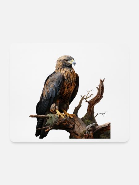 Kaiseradler auf moosigem Ast - Mousepad (Querformat) - Weiß