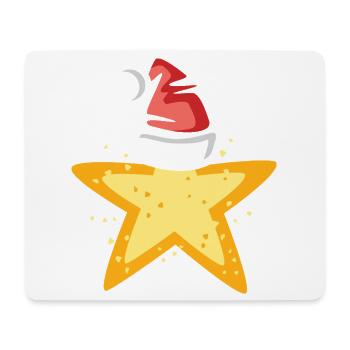 Weihnachtsstern mit Santa Mütze Illustration - Mousepad (Querformat) - Weiß - Vorne