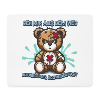 Get out of my way, you unnecessary social contact - Mouse Pad (horizontal) - white - Front