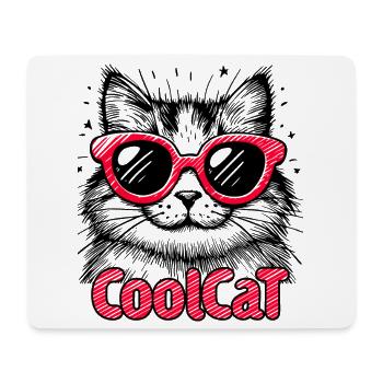 Chat cool 1 - Tapis de souris (format paysage) - blanc - Devant