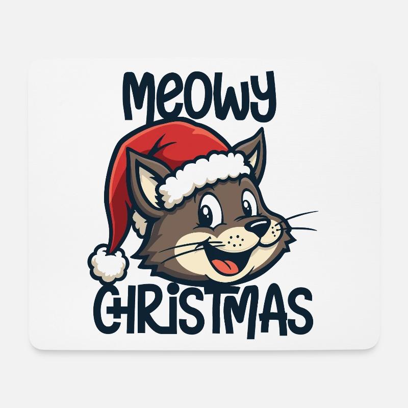 Miauige Weihnachten - Mousepad (Querformat) - Weiß