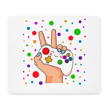 Peace Sign Controller Pop - Mouse Pad (horizontal) - white - Front