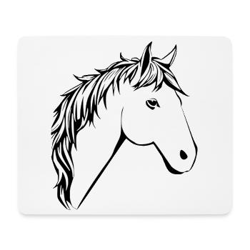 Cheval Tête de Cheval T-shirt Cadeau Cavalier - Tapis de souris (format paysage) - blanc - Devant