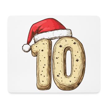 Biscuit de Noël à 10 chiffres - Tapis de souris (format paysage) - blanc - Devant