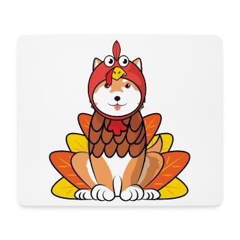 Shiba Inu Thanksgiving Turkey Costume Dog Outfit - Mouse Pad (horizontal) - white - Front