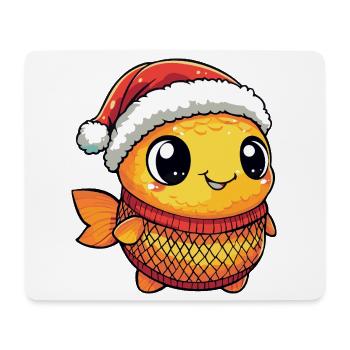Noël du poisson rouge - Tapis de souris (format paysage) - blanc - Devant