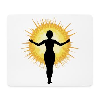 Femme embrassant le soleil - Tapis de souris (format paysage) - blanc - Devant