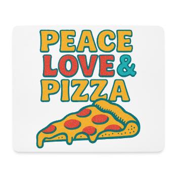 T-shirt rétro Peace Love Pizza - Tapis de souris (format paysage) - blanc - Devant