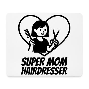 Super Mama Friseurin – Scheren Herz - Mousepad (Querformat) - Weiß - Vorne