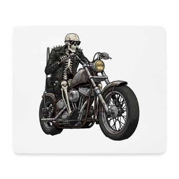 Skelett Biker auf Chopper Motorrad Retro - Mousepad (Querformat) - Weiß - Vorne