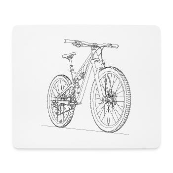 MTB Bicycle Silhouette Mountain Bike Outdoor - Mouse Pad (horizontal) - white - Front