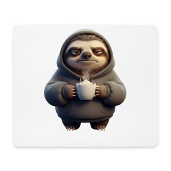 Sloth Coffee Humor for Morning Grouches - Mouse Pad (horizontal) - white - Front