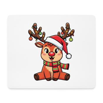 Festliches Rentier motiv für Weihnachten - Mousepad (Querformat) - Weiß - Vorne