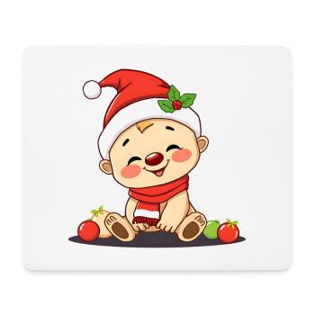 Lustiges Xmas Baby im Winterlook - Mousepad (Querformat) - Weiß - Vorne