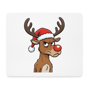 Motif de Noël renne de mauvaise humeur Rudolph - Tapis de souris (format paysage) - blanc - Devant