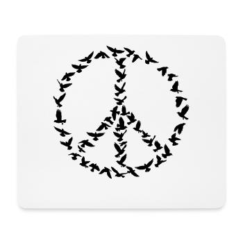 Symbole de paix de la silhouette des colombes - Tapis de souris (format paysage) - blanc - Devant