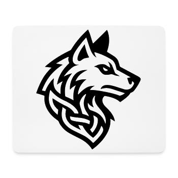 Viking Tête de Loup - Tapis de souris (format paysage) - blanc - Devant