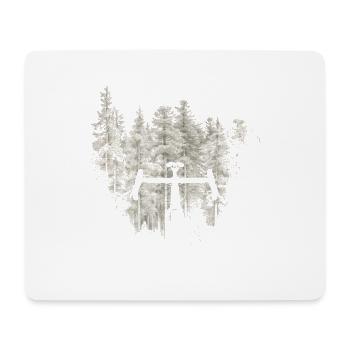 Vintage Forest Front Bike Silhouette - Mouse Pad (horizontal) - white - Front