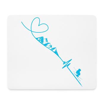 Skifahrer - Mousepad (Querformat) - Weiß - Vorne