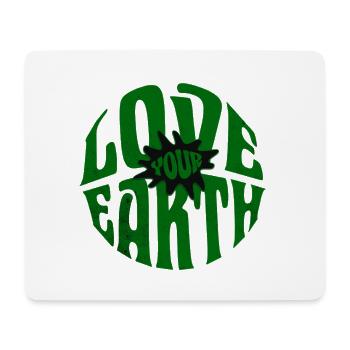 Love Your Earth – Umwelt Retro Style - Mousepad (Querformat) - Weiß - Vorne