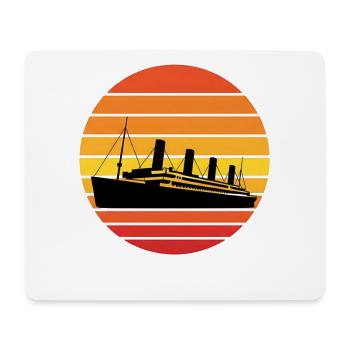 Graphisme vintage du paquebot Titanic Sunset - Tapis de souris (format paysage) - blanc - Devant