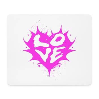LOVE Graffiti Heart – Pink Stree Art Design - Mouse Pad (horizontal) - white - Front