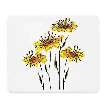 Blumen - Mousepad (Querformat) - Weiß - Vorne