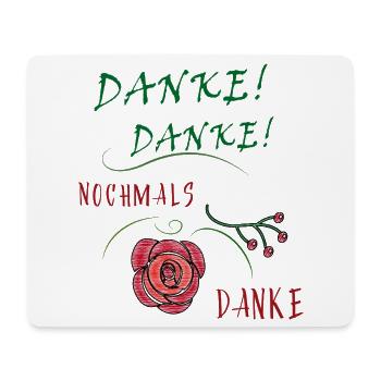 Danke Danke Rosen Stickerei - Mousepad (Querformat) - Weiß - Vorne