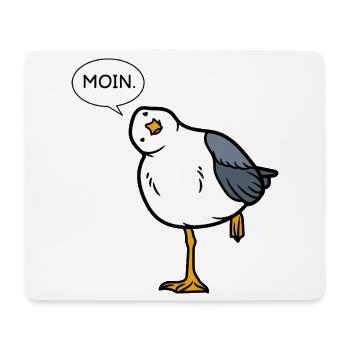 Moin Möwe – salutation nord-allemande avec humour - Tapis de souris (format paysage) - blanc - Devant