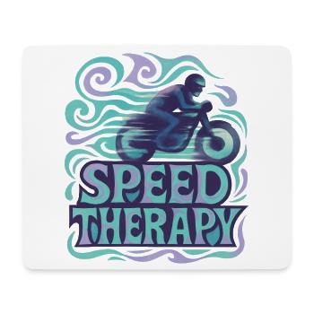 Speed Therapy – Motorrad - Mousepad (Querformat) - Weiß - Vorne