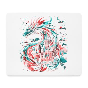 Dragon Castle Fantasy Magic Mythology Creature - Mouse Pad (horizontal) - white - Front