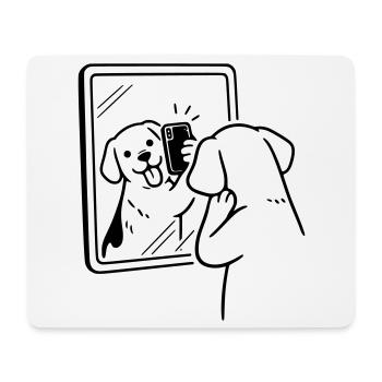 Chien Selfie Chien - Tapis de souris (format paysage) - blanc - Devant