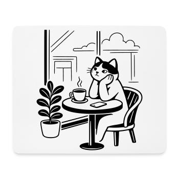 Thoughtful Cat Cafe - Mouse Pad (horizontal) - white - Front
