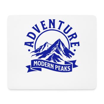Modern Mountain Adventure Peaks Logo - Mouse Pad (horizontal) - white - Front
