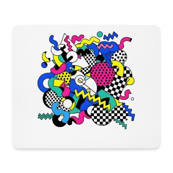 Neon Chaos Pop Art Muster - Mousepad (Querformat) - Weiß - Vorne